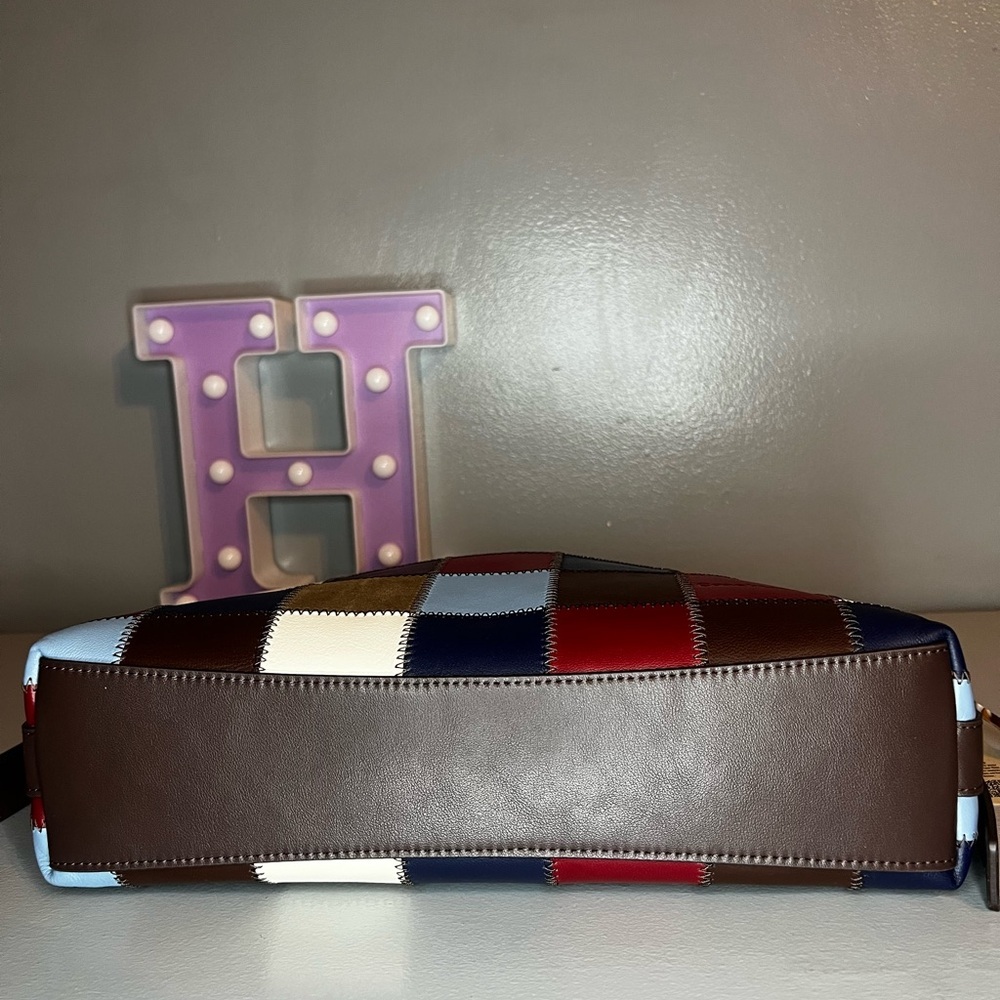 Coach Alter/Ego Shoulder Bag In Checkerboard Upcrafted Leather - Bluebell - Picture 7 of 10